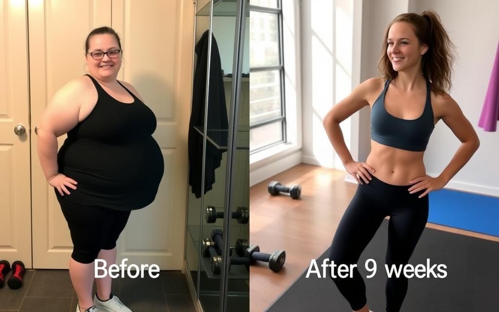 before-and-after weight loss transformation